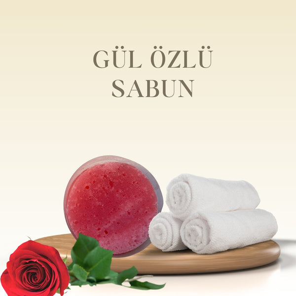 KENDİNDEN SÜNGERLİ GÜL ÖZLÜ SABUN - herbantine