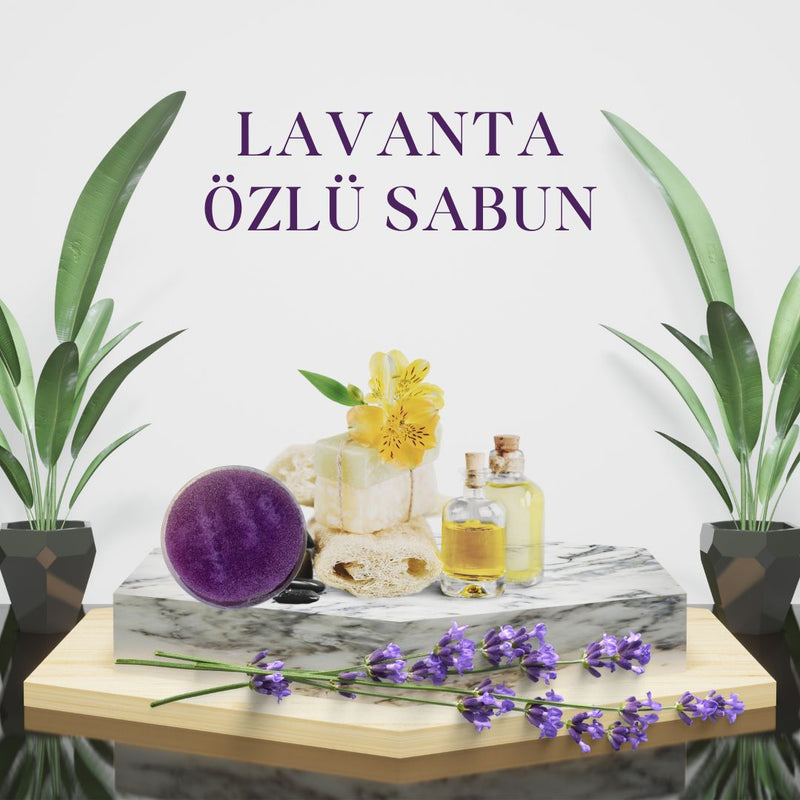 KENDİNDEN SÜNGERLİ LAVANTA ÖZLÜ SABUN - herbantine