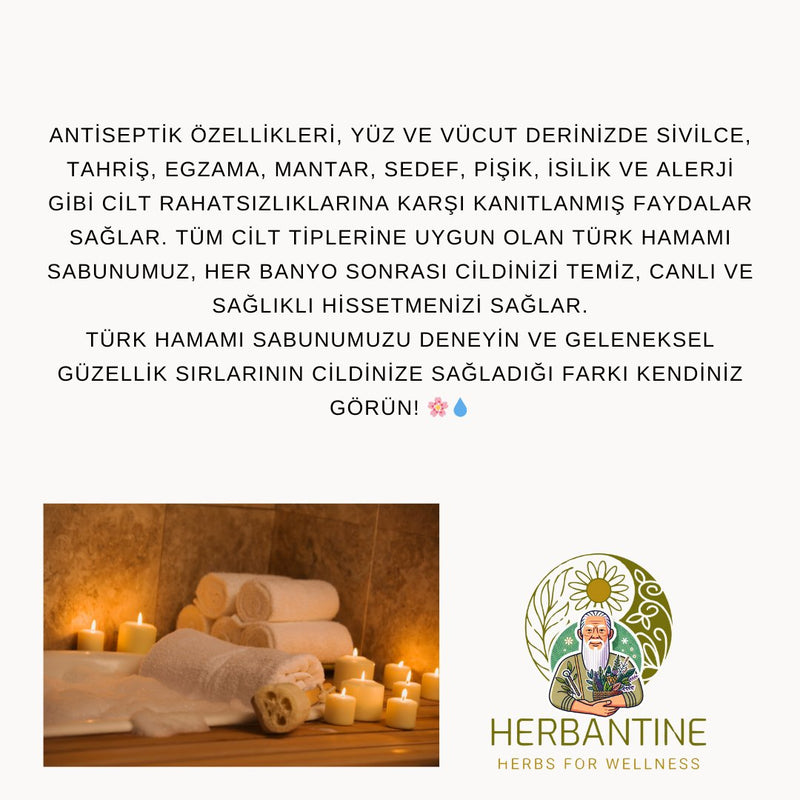 KENDİNDEN SÜNGERLİ TÜRK HAMAMI SABUN - herbantine